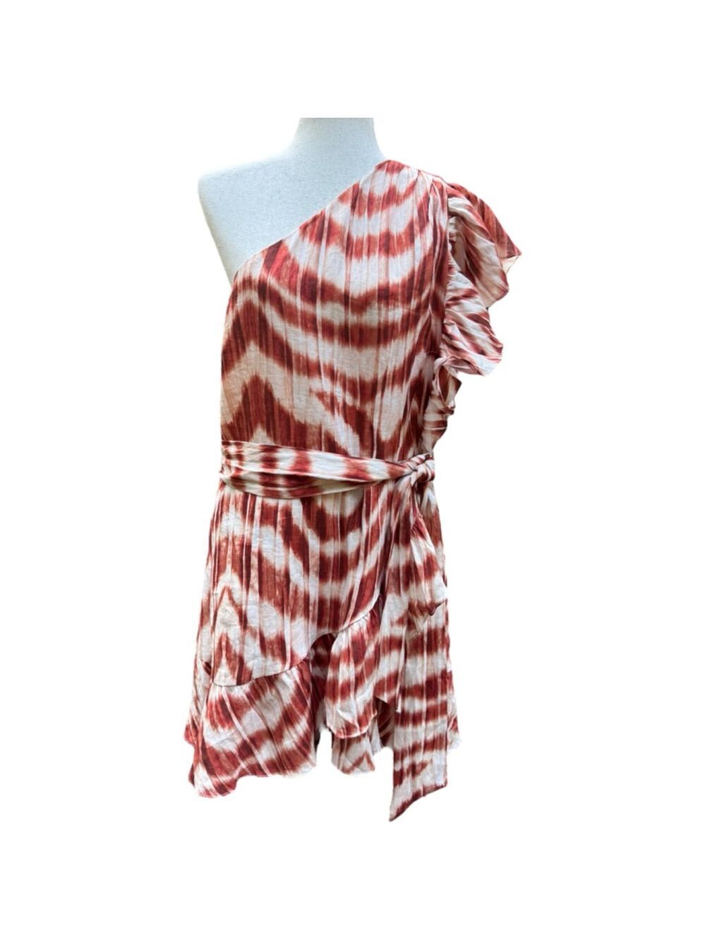 Banana Republic Linen One Shoulder Ruffle Dress Plus Size 20 Resort Boho Chic - Picture 15 of 15